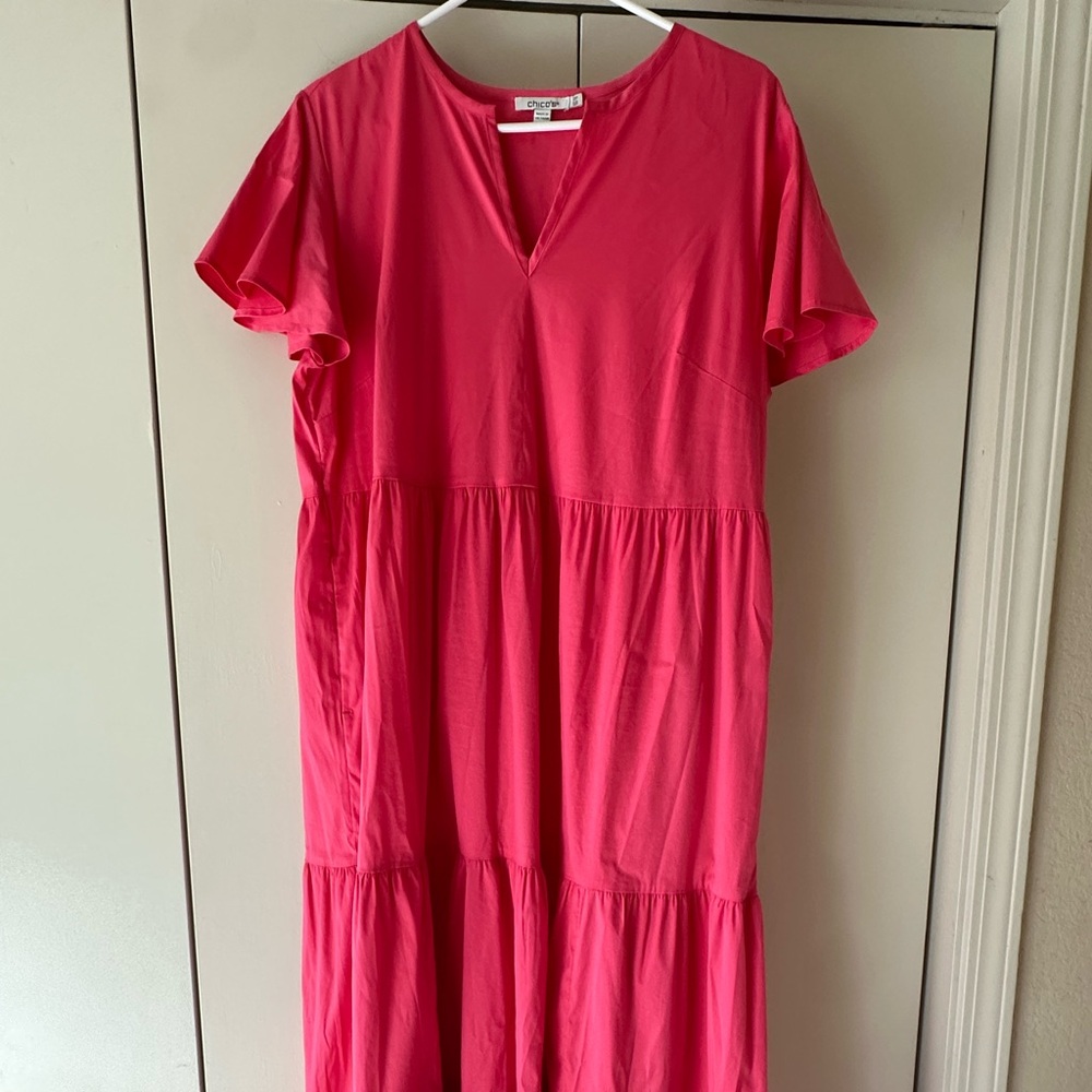 Chico's Bold Pink maxi dress